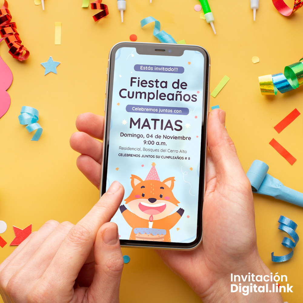 invitación digital para fiesta infantil